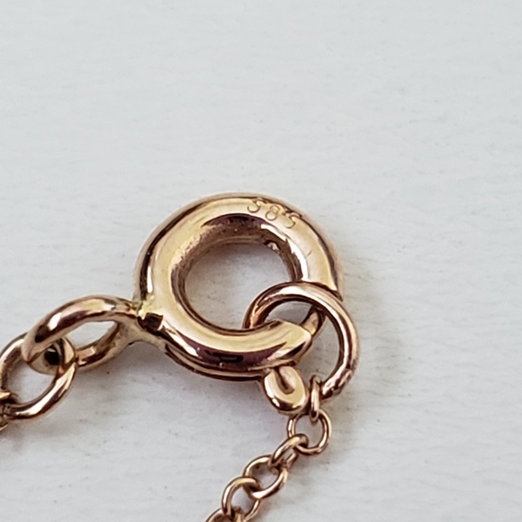 EF Collection 14K Rose Gold White Topaz Diamond 0.05 ctw Trillion Neckla… - Picture 7 of 7